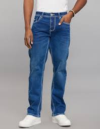 medium blue 5 pocket midrise loose fit stretch jeans medium blue 5 pocket midrise loose fit stretch jeans