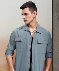 men oversized fit solid cut away collar casual shirt men oversized fit solid cut away collar casual shirt