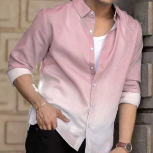 dusty pink lightweight ombre shirt
