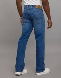 medium blue 5 pocket midrise loose fit stretch jeans