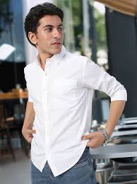 regular fit stretch white shirts