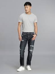 dk blue 5 pocket low rise ankle length jeans