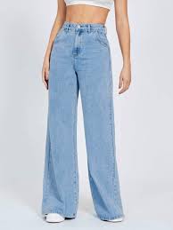 washed blue wide leg jean washed blue wide leg jean