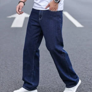 dk blue 5 pocket midrise loose fit jeans