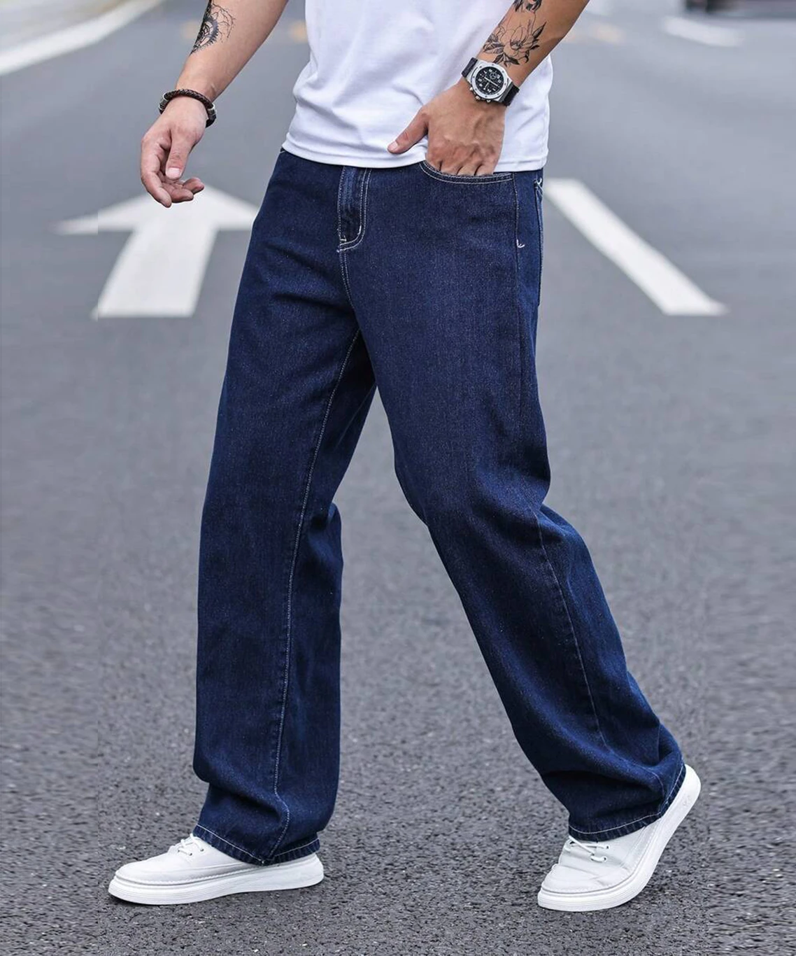 dk blue 5 pocket midrise loose fit jeans dk blue 5 pocket midrise loose fit jeans