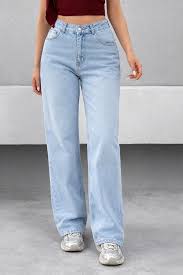 washed blue wide leg jean washed blue wide leg jean