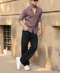 twilight mauve linen shirt