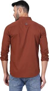 rust brown regular fit full sleeves shirt rust brown regular fit full sleeves shirt