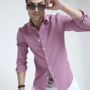 elegant lilac double cloth shirt