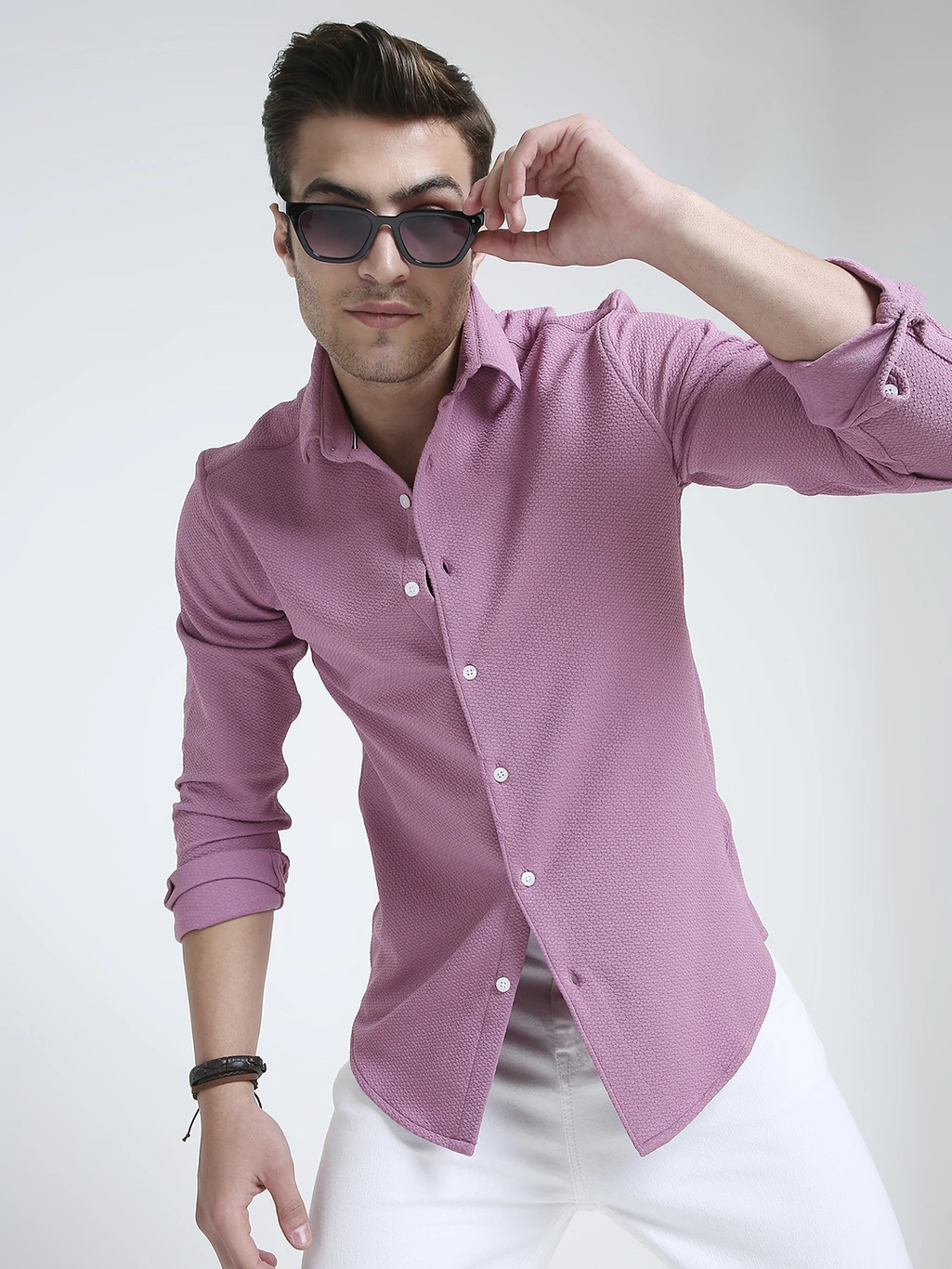 elegant lilac double cloth shirt elegant lilac double cloth shirt