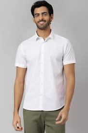 white structured half sleeves shirt white structured half sleeves shirt