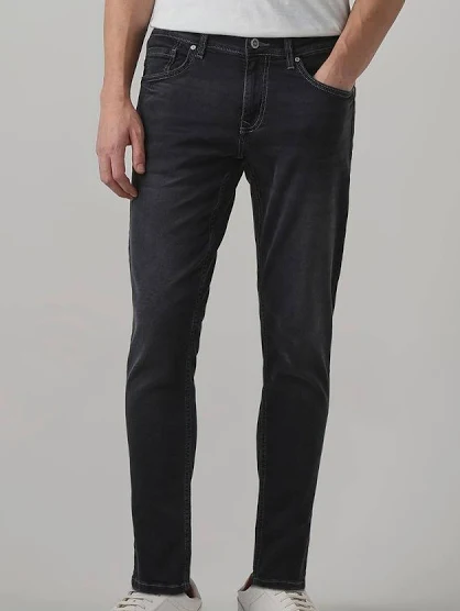 charcoal 5 pocket low rise tapered ankle length stretch jeans charcoal 5 pocket low rise tapered ankle length stretch jeans