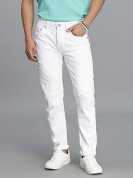 white 5 pocket low rise ankle length jeans