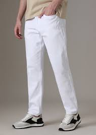 white regular fit denim