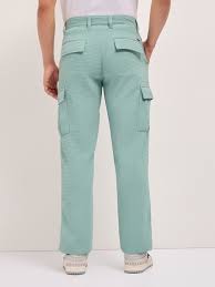 teal textured waffle weave straight fit cargo pants with flap pockets teal textured waffle weave straight fit cargo pants with flap pockets