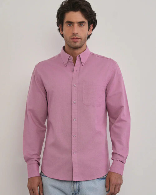 pinkcottonlinenplainshirt 3